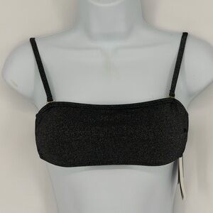 Black & Silver Shimmer Bikini Top